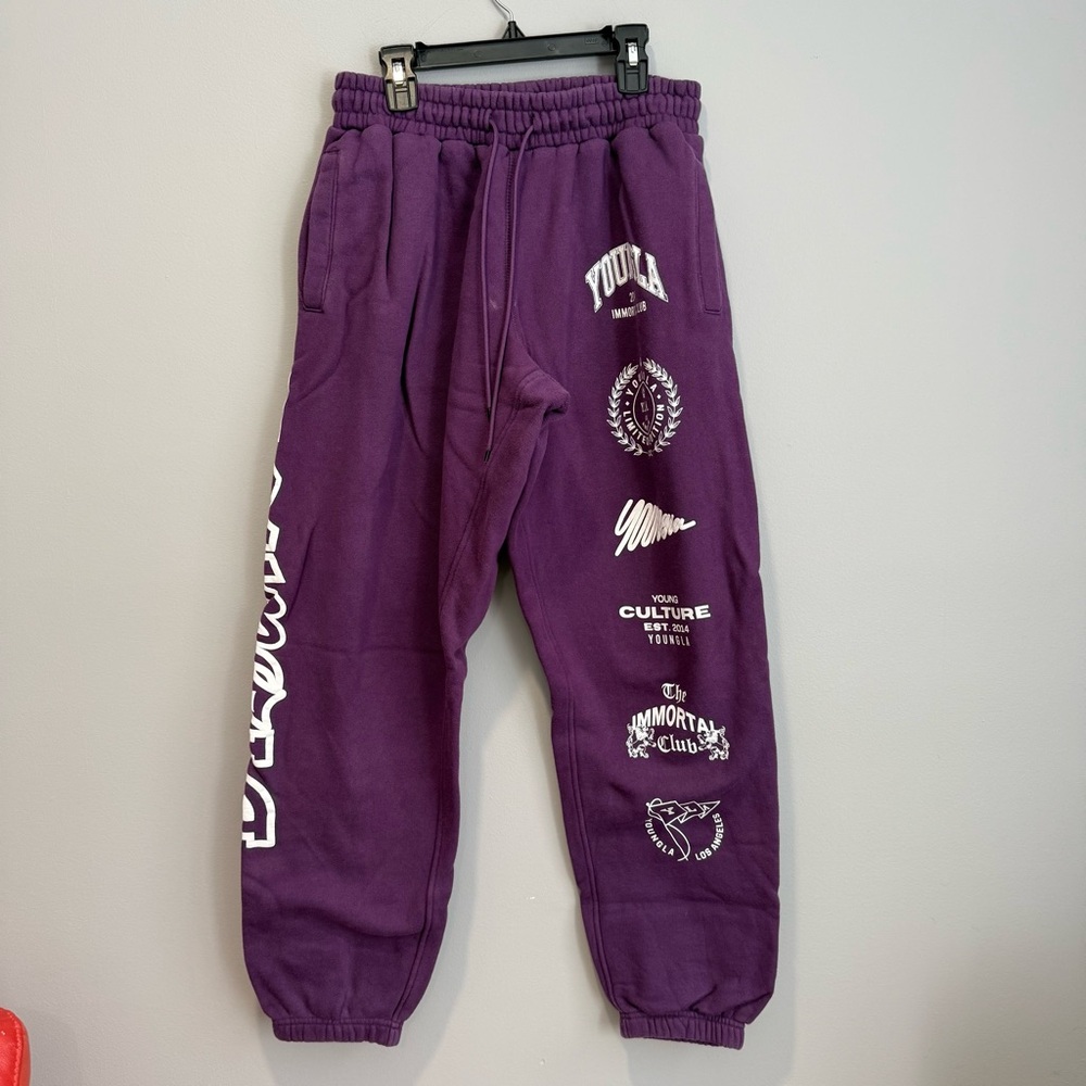 YoungLA Men’s Purple Graphic Joggers